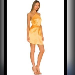 Amanda Uprichard Marrone Silk Dress $290 Size L LIKE NEW